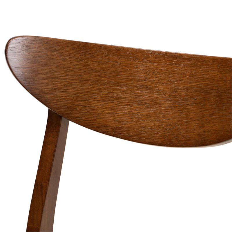 Baxton Studio Walnut Brown 5 Piece Dining Set with Faux Marble and Gray Seats