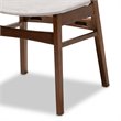 Baxton Studio Walnut Brown 5 Piece Dining Set with Faux Marble and Gray Seats