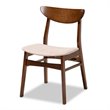 Baxton Studio Walnut Brown 5 Piece Dining Set with Faux Marble and Beige Seats