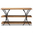 Baxton Studio Terrell Brown Finished Wood and Black Finished Metal Console Table