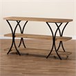 Baxton Studio Terrell Brown Finished Wood and Black Finished Metal Console Table