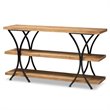 Baxton Studio Terrell Brown Finished Wood and Black Finished Metal Console Table