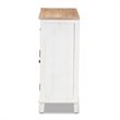 Baxton Studio Glynn White and Oak Brown Finished Wood 2-Door Storage Cabinet