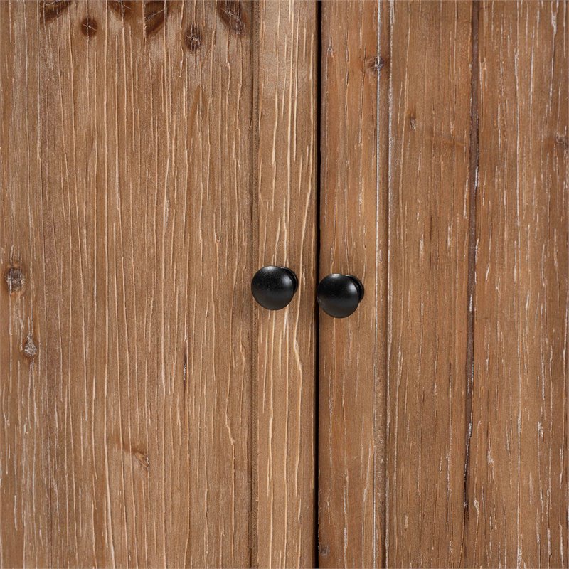 Baxton Studio Glynn White and Oak Brown Finished Wood 2-Door Storage Cabinet