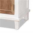 Baxton Studio Glynn White and Oak Brown Finished Wood 2-Door Storage Cabinet