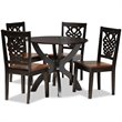 Baxton Studio Wanda Two-Tone Brown Finished Wood 5-Piece Dining Set