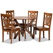 Baxton Studio Wanda Walnut Brown Finished Wood 5-Piece Dining Set