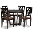 Baxton Studio Salida Two-Tone Brown Finished Wood 5-Piece Dining Set