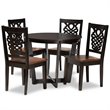 Baxton Studio Salida Two-Tone Brown Finished Wood 5-Piece Dining Set