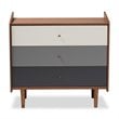 Baxton Studio Halden Brown and Grey Gradient Finished Wood 3-Drawer Chest