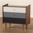 Baxton Studio Halden Brown and Grey Gradient Finished Wood 3-Drawer Chest