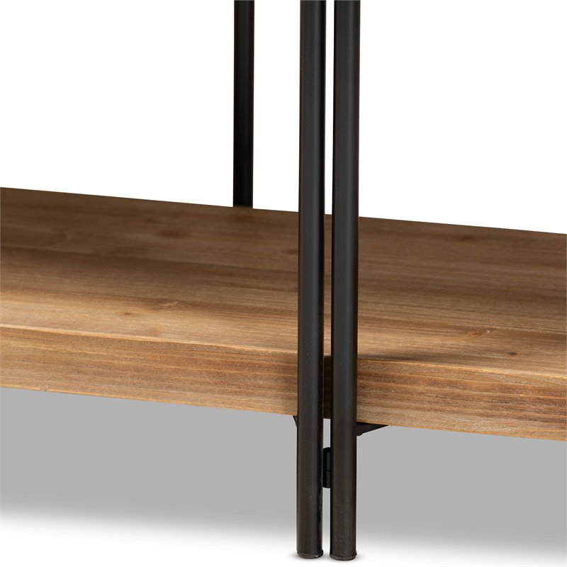 Baxton Studio Tarah and Brown Finished Wood and Black Finished Console Table