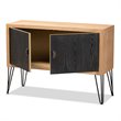 Baxton Studio Denali Brown and Black Finished Wood and Metal Storage Cabinet