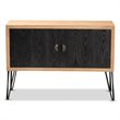 Baxton Studio Denali Brown and Black Finished Wood and Metal Storage Cabinet