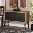 Baxton Studio Denali Brown and Black Finished Wood and Metal Storage Cabinet
