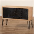 Baxton Studio Denali Brown and Black Finished Wood and Metal Storage Cabinet