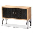 Baxton Studio Denali Brown and Black Finished Wood and Metal Storage Cabinet