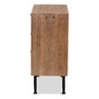 Baxton Studio Calida Brown Finished Wood and Rattan 3-Drawer Storage Cabinet