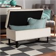 Baxton Studio Beige Velvet and Brown Finished Wood Storage Ottoman