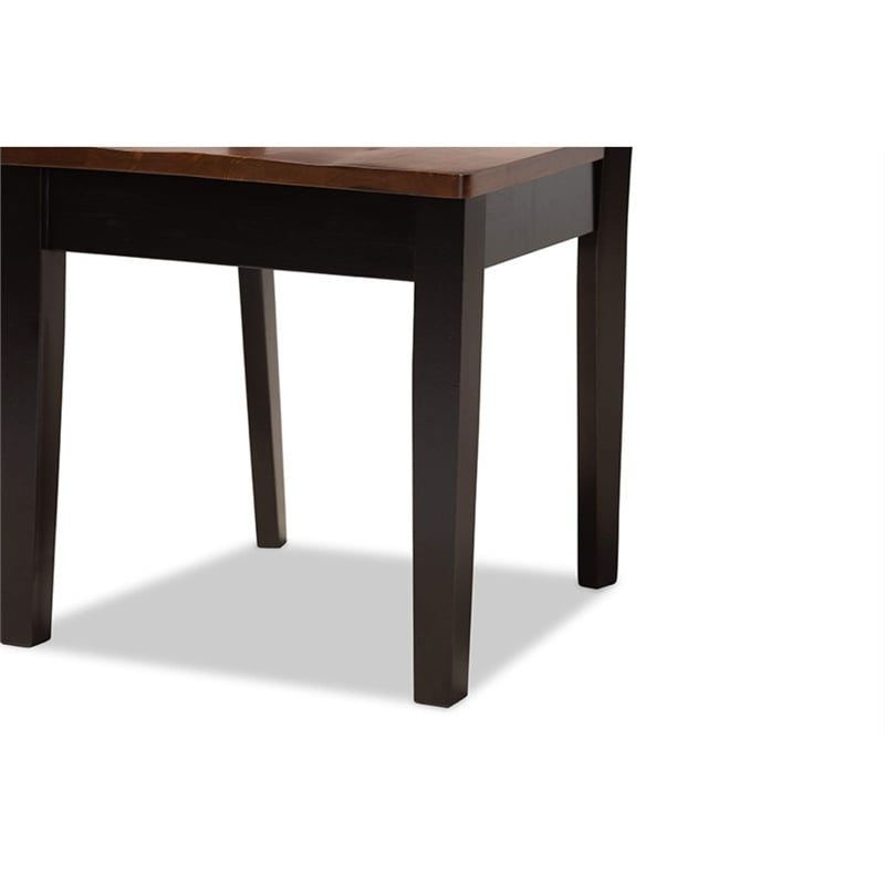 Baxton Studio Gervais Wood Dining Chair in Two-Tone Dark Brown/Walnut (Set of 2)