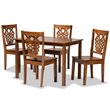 Baxton Studio Luisa Walnut Brown Finished Wood 5-Piece Dining Set