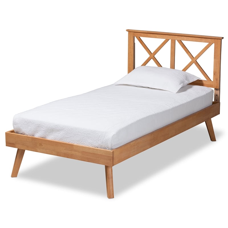 Baxton Studio Galvin Brown Finished Wood Twin Size Platform Bed