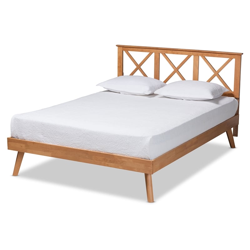 Baxton Studio Galvin Brown Finished Wood Full Size Platform Bed