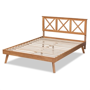baxton studio galvin brown finished wood queen size platform bed