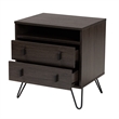 Baxton Studio Glover Brown Finished Metal 2-Drawer Nightstand