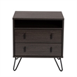 Baxton Studio Glover Brown Finished Metal 2-Drawer Nightstand