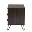 Baxton Studio Glover Brown Finished Metal 2-Drawer Nightstand