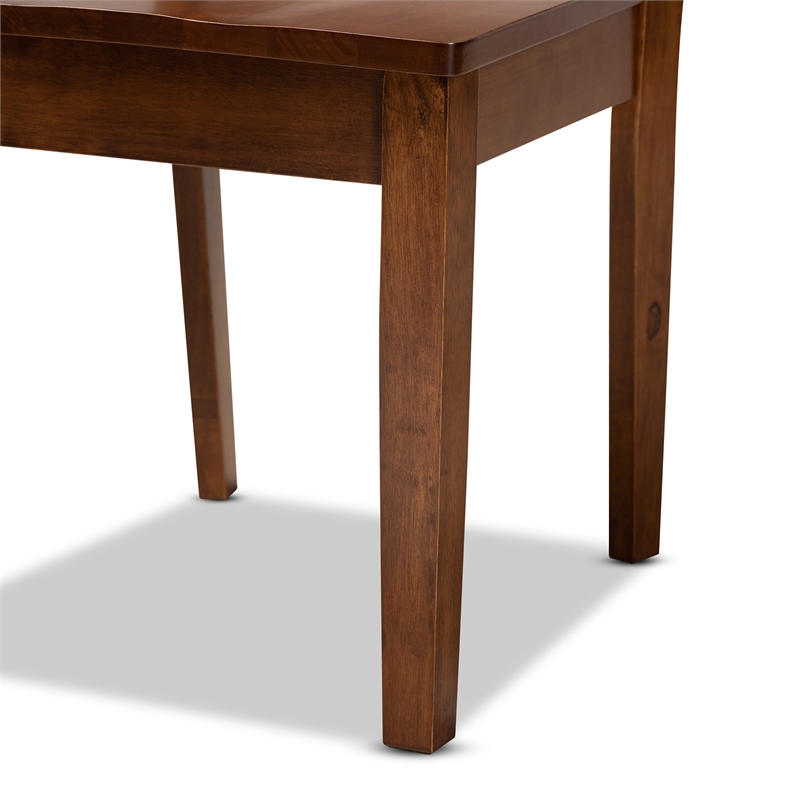 Baxton Studio Nicolette Oak Wood Dining Chair in Walnut Brown (Set of 2)