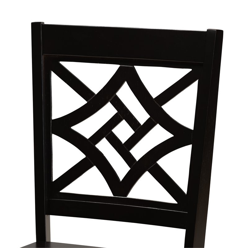 Baxton Studio Miela Dark Brown Finished Wood 5-Piece Dining Set