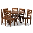 Baxton Studio Miela Walnut Brown Finished Wood 7-Piece Dining Set