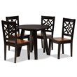 Baxton Studio Rava Brown and Brown Finished Wood 5-Piece Dining Set