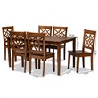 Baxton Studio Nicolette Brown Finished Wood 7-Piece Dining Set