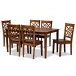 Baxton Studio Nicolette Brown Finished Wood 7-Piece Dining Set