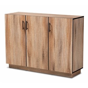 Baxton Studio Patton Oak Finished Wood 3-Door Dining Room Sideboard Buffet