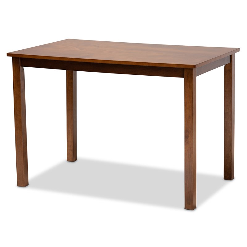 Baxton Studio Nicolette Walnut Brown Finished Wood 5-Piece Dining Set