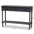 Baxton Studio Garvey  Grey Finished Wood 3-Drawer Entryway Console Table