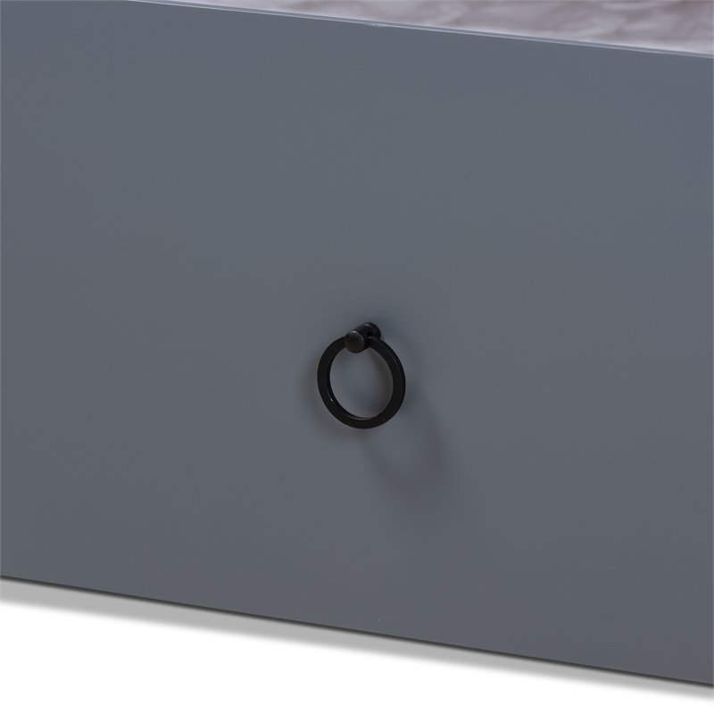 Baxton Studio Millie Cottage Grey Finished Wood Full Size Daybed with Trundle