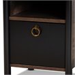 Baxton Studio Vaughan Two-Tone Rustic Brown and Black Finished Wood Nightstand
