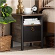 Baxton Studio Vaughan Two-Tone Rustic Brown and Black Finished Wood Nightstand