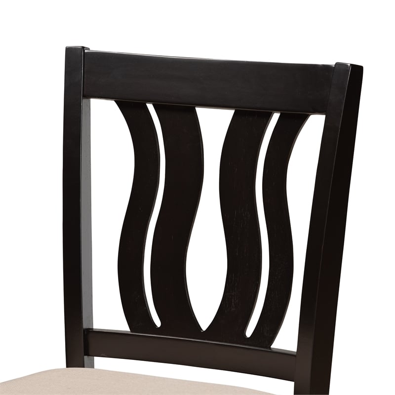 Baxton Studio Fenton Brown Finished Wood 2-Piece Counter Stool Set