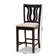 Baxton Studio Fenton Brown Finished Wood 2-Piece Counter Stool Set