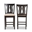 Baxton Studio Fenton Brown Finished Wood 2-Piece Counter Stool Set