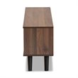 Baxton Studio Mallory Two-Tone Walnut Brown and Grey Finished Wood TV Stand