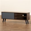 Baxton Studio Mallory Two-Tone Walnut Brown and Grey Finished Wood TV Stand