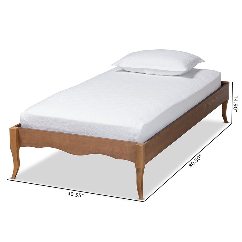 Baxton Studio Marieke Ash Walnut Finished Wood Twin Size Platform Bed Frame