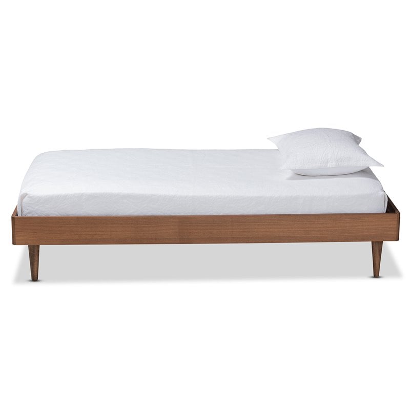 Baxton Studio Rina Ash Walnut Finished Wood Twin Size Platform Bed Frame